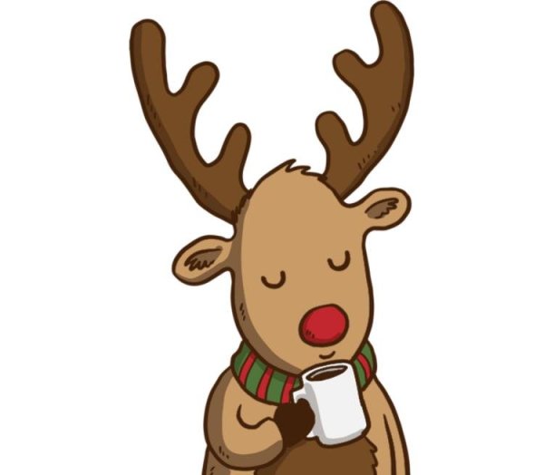 Смешной новогодний олень