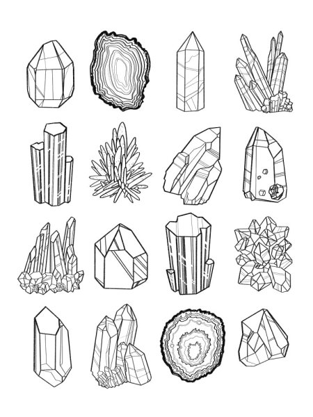 Раскраска минералы