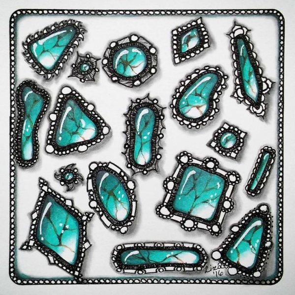 Драгоценные камни Зентангл