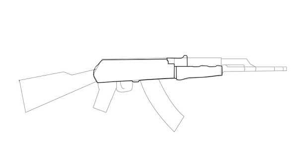 Автомат АКМС 7.62 трафарет