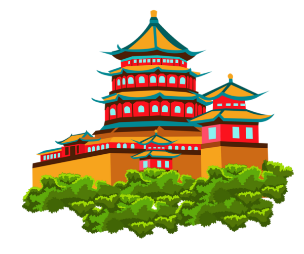 Иллюстрация буддистский храм в Китае