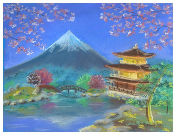 Нарисовать пейзаж Японии