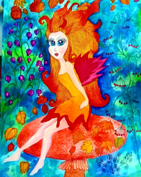 Фея осени рисунок