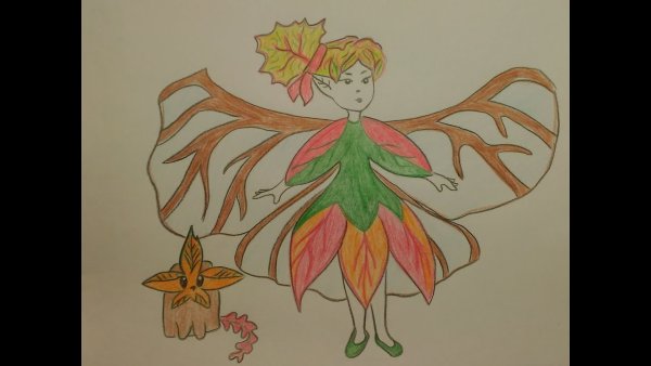 Фея осени рисование с детьми
