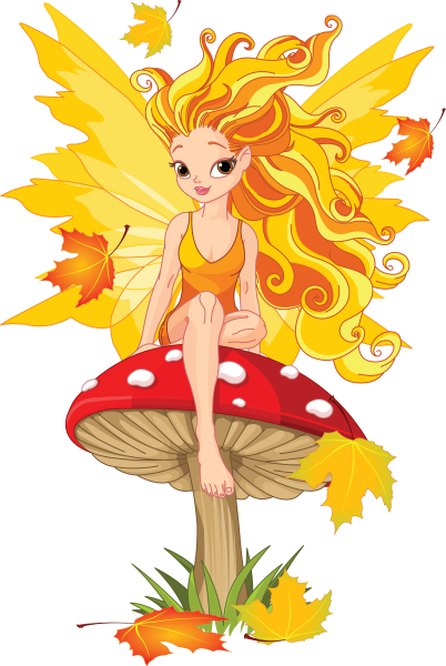 Осенняя мультяшная девочка