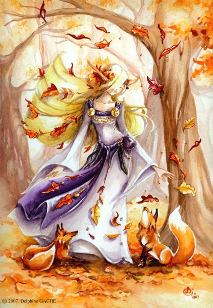 Осень в виде девушки