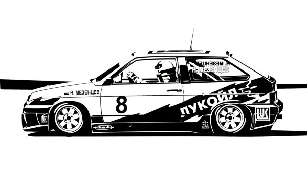 ВАЗ 2108 нарисовать сбоку