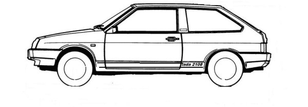 ВАЗ 2108 нарисовать сбоку