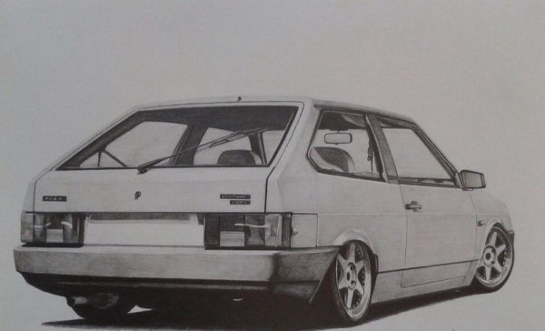 Лада 2109 карандашом