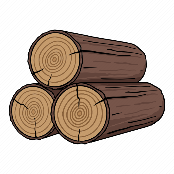 Бревно на белом фоне