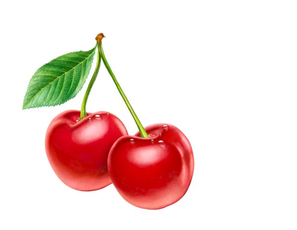 Вишня на белом фоне