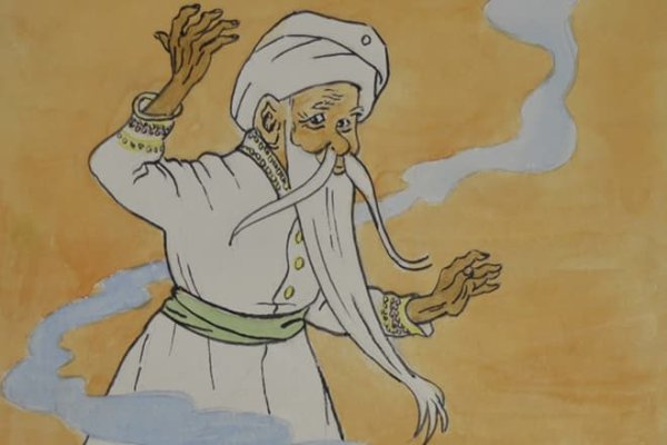 Старик Хоттабыч рисунок карандашом