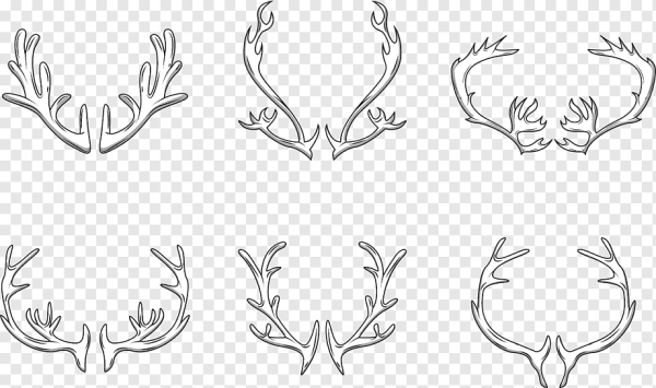 Рога оленя сбоку вектор