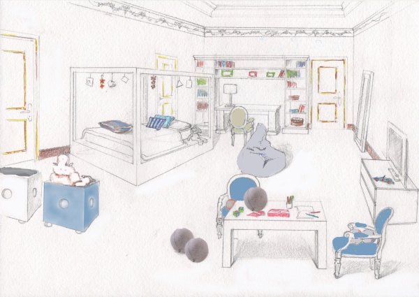 Эскиз интерьера комнаты комната моей мечты