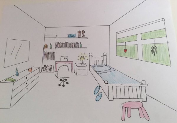 Эскиз интерьера комнаты