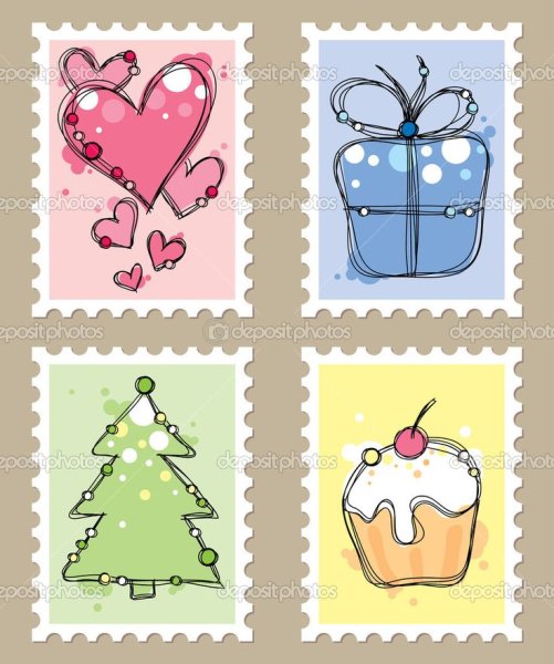 Рисование Почтовая марка