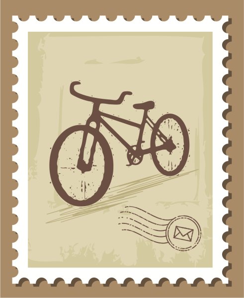 Марка с велосипедистом