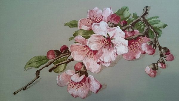 Вышивка гладью Яблоневый цвет