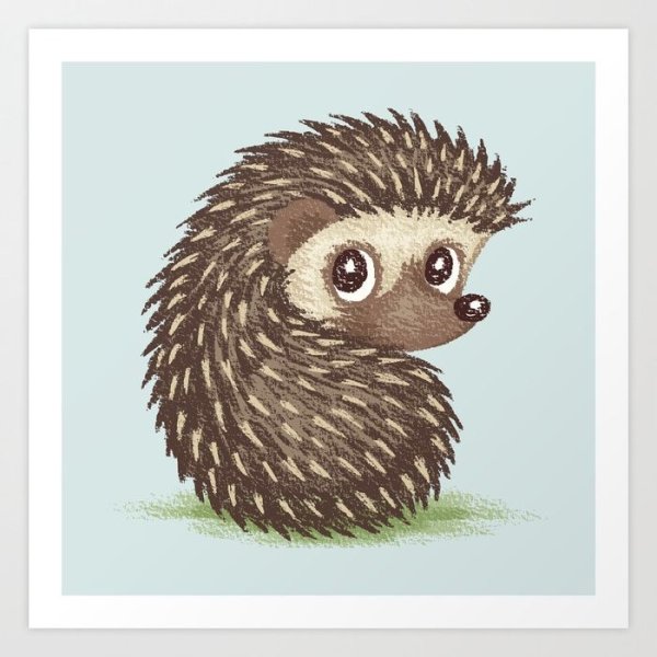 Ежик рисованный милый