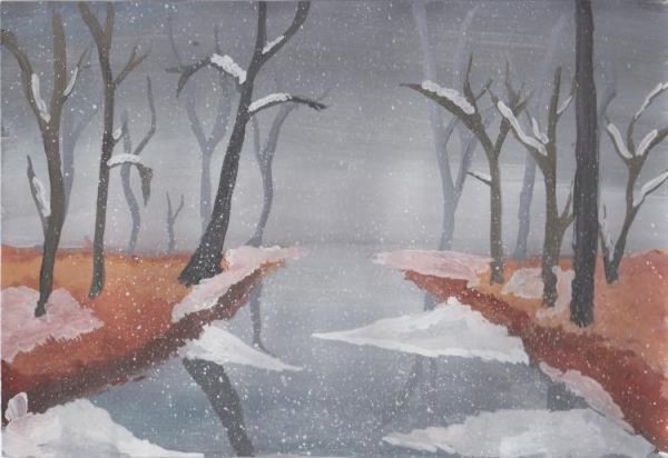 Первый снег рисунок