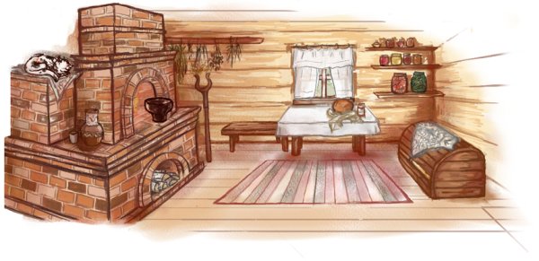 Карл Иванович Кольман интерьер русской избы