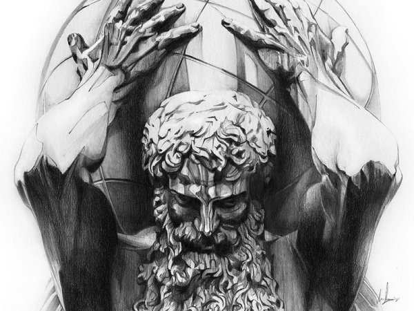 Титан атлас держит Небесный свод