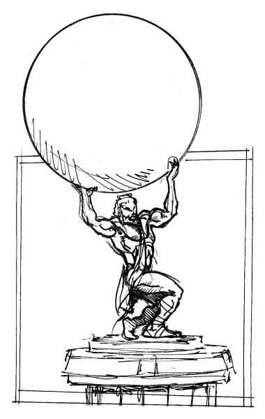 Атланты на прозрачном фоне