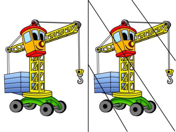 Подъемный кран мультяшный