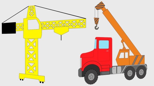 Кран строительный мультяшный