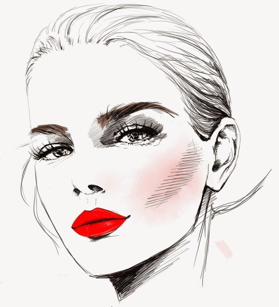Фэшн иллюстрация лицо