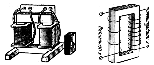 Трансформатор Яблочкова с разомкнутым сердечником