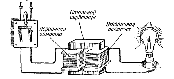 Трансформатор с сердечником на схеме