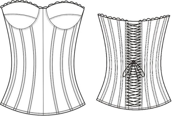Трафарет корсета