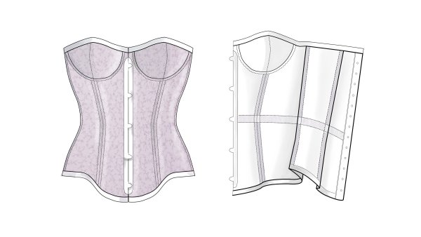 Трафарет корсета