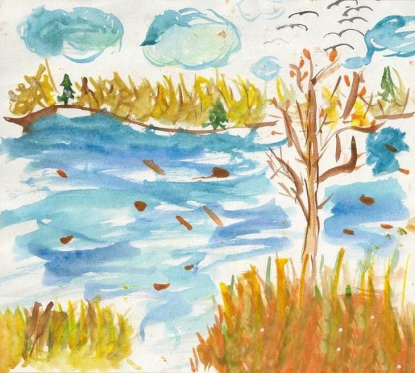 Рисование с детьми поздняя осень