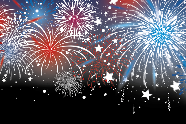 Салют на прозрачном фоне