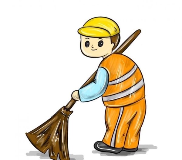 Дворник рисунок поэтапно