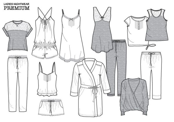Технический эскиз пижамы