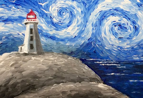 Маяк картина акрилом Ван Гог