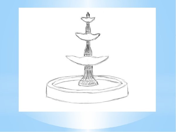 Фонтан рисунок карандашом