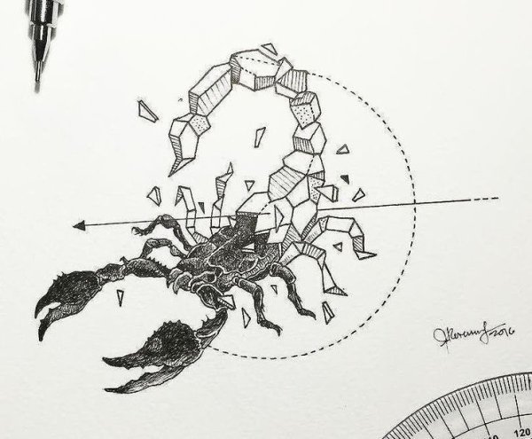 Созвездие скорпиона тату эскиз