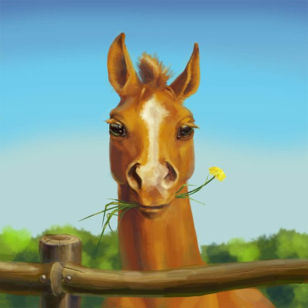 Лошадь с жеребенком сказочные