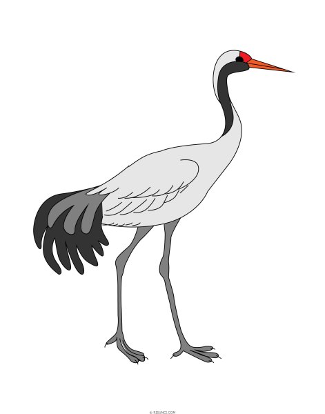 Журавль мультяшный