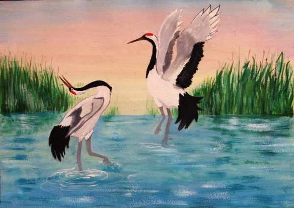 Журавль в красках