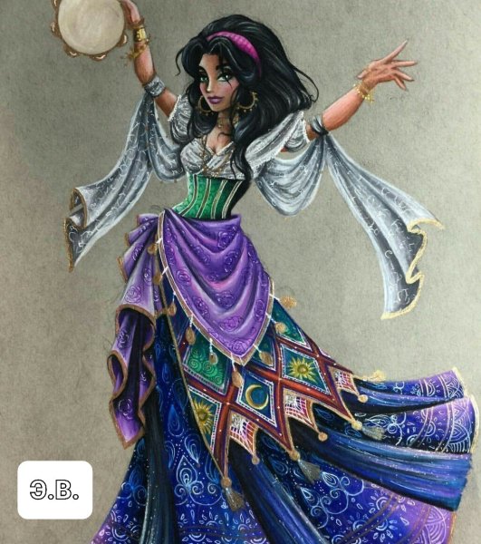 Цыганка Эсмеральда Дисней рисунок