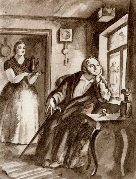 Обломов и Ольга иллюстрации к роману