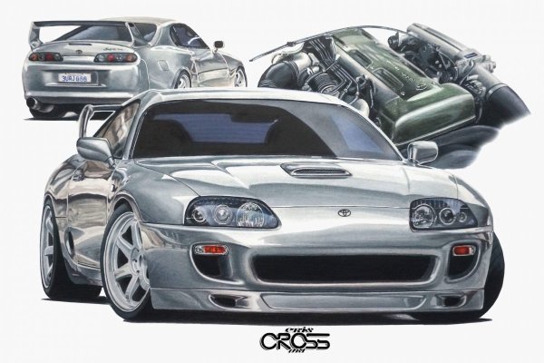 Тойота Супра а80 рисовка