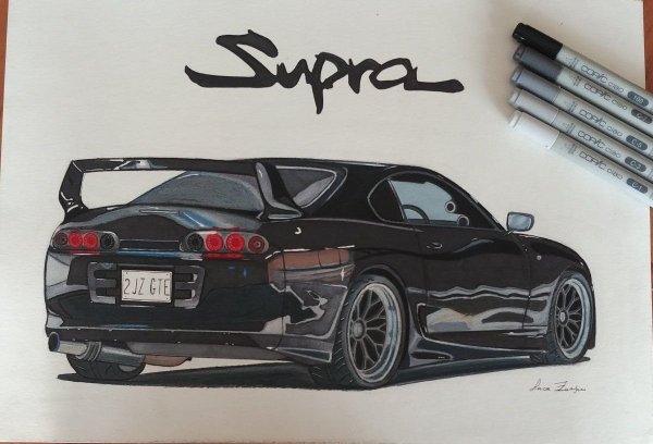 Toyota Supra a80 карандашом