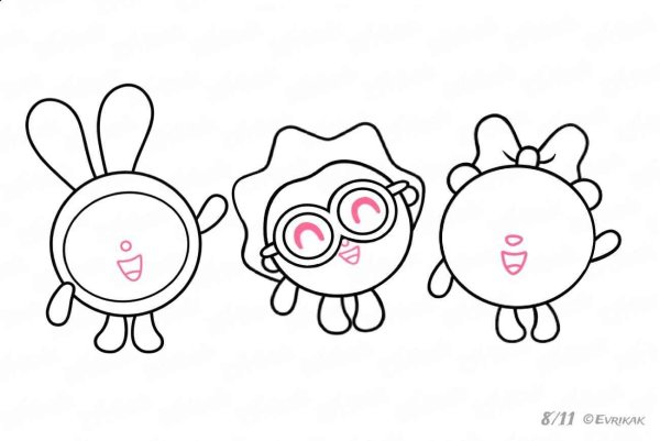 Пандочка Малышарики раскраска