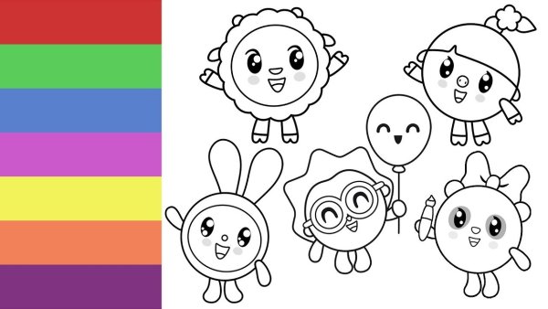 Малышарики Крошик на белом фоне